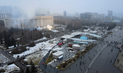 Kazakh president&rsquo;s home set ablaze as protests escalate