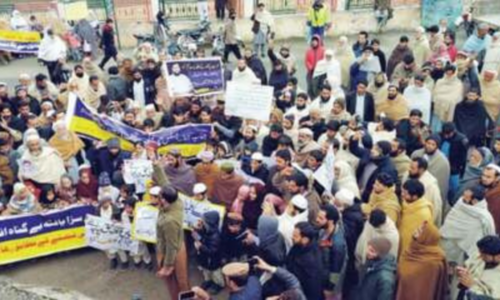 Family members of missing persons protest in Swat