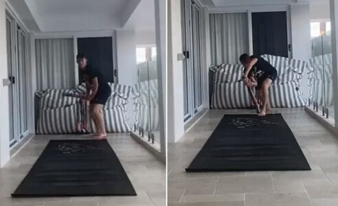 Labuschagne prepares for Pakistan tour on his balcony