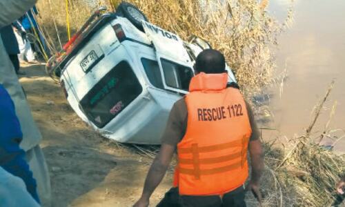 Five of family drown as van falls into canal