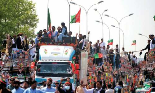 Pervez Khattak instead of KP CM leads PTI marchers