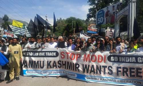 Demonstrations in AJK as Indian PM Modi’s visit to IoK observed as 'black day'