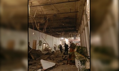 One killed as five-star hotel roof caves in One killed as five-star hotel roof caves in