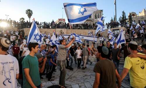 Israeli police lock Palestinians in mosque at Al-Aqsa compound before far-right flag march