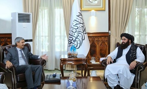 Indian officials meet Taliban in Kabul in first visit since US exit