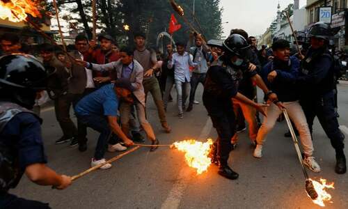 Nepal police fire teargas to break up fuel price protests Nepal police fire teargas to break up fuel price protests