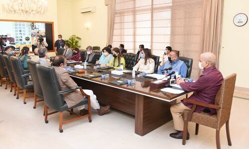 Prime Minister Shehbaz Sharif chairs meeting on Covid. — Photo from PM's Office