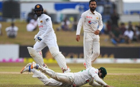 Karunaratne bats through pain as Sri Lanka lead against Pakistan swells in Galle