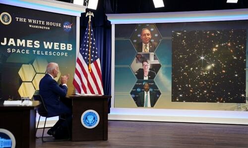 Biden unveils Webb space telescope's first full-color image of distant galaxies