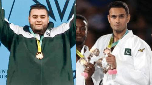 Netizens celebrate Nooh Dastagir and Shah Hussain for bagging Pakistan’s first gold, bronze medals at Commonwealth Games Netizens celebrate Nooh Dastagir and Shah Hussain for bagging Pakistan’s first gold, bronze medals at Commonwealth Games