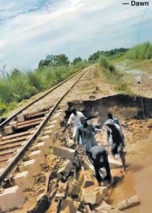 Restoration work starts on damaged rail track