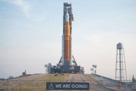 Nasa&rsquo;s giant US moon rocket emerges for debut launch