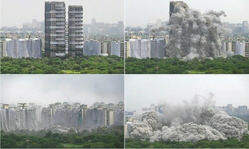 Illegal &lsquo;Twin Towers&rsquo; outside Delhi demolished