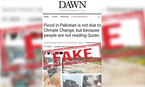 Doctored screenshot of Dawn's story on floods surfaces on social media, attempts to mislead public
