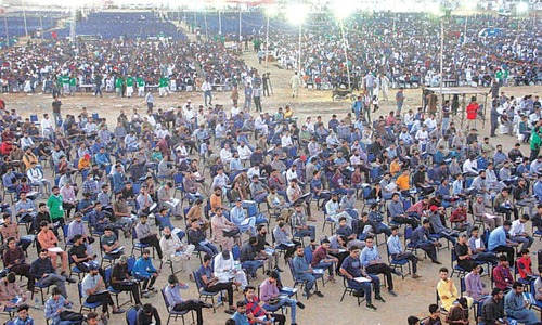 Thousands appear in aptitude test for IT training