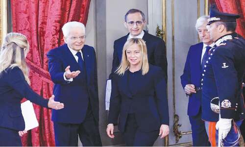 Far-right Meloni sworn in as Italy&rsquo;s first woman PM