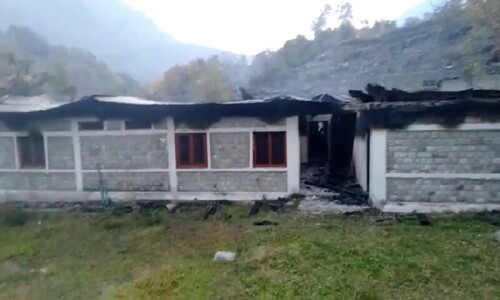 Girls school in Diamer set on fire by unknown miscreants Girls school in Diamer set on fire by unknown miscreants