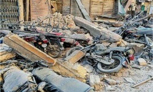 Another British-era building collapses in Karachi's old city area