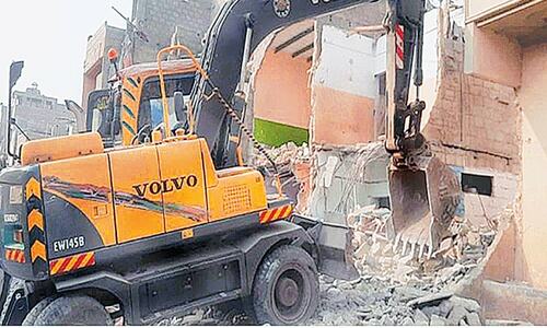 50 more houses in Mujahid Colony demolished amid protest 50 more houses in Mujahid Colony demolished amid protest