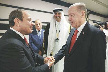 Erdogan holds first meeting with Sisi in Doha Erdogan holds first meeting with Sisi in Doha