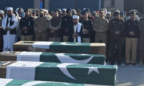 4 cops martyred, as many injured in midnight siege of police station in KP's Lakki Marwat 4 cops martyred, as many injured in midnight siege of police station in KP's Lakki Marwat