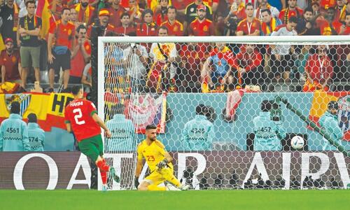 Gritty Morocco outsmart Spain in shootout to reach quarters for first time