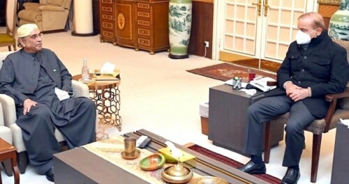 PM consults Zardari on fragile political situation; greets UAE president PM consults Zardari on fragile political situation; greets UAE president