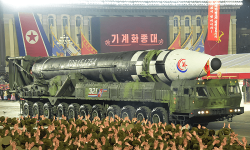 North Korea unveils &lsquo;record&rsquo; number of ICBMs at military parade