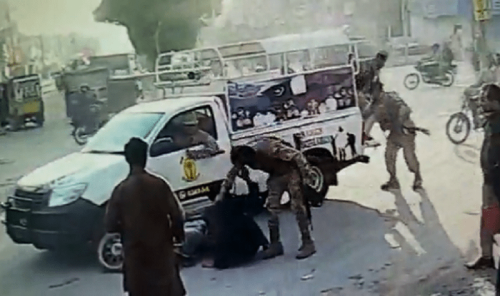 Video of Rangers beating man on motorcycle in Karachi goes viral