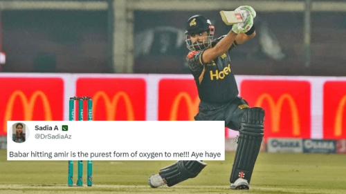 Twitter hails Babar Azam&rsquo;s cover drive as the perfect comeback to Mohammad Amir&rsquo;s &lsquo;tail-ender&rsquo; comment