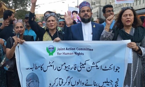 Rights organisations protest in Karachi, decry inaction on gender-based violence