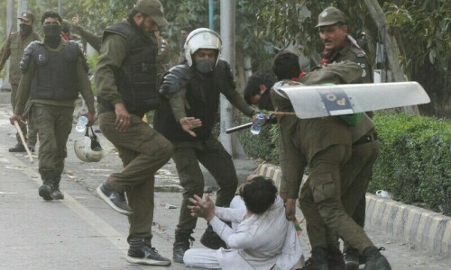 PTI says worker killed in police crackdown in Lahore following imposition of Section 144 PTI says worker killed in police crackdown in Lahore following imposition of Section 144
