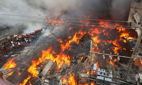 Firefighters, army work to douse massive fire in Bangladesh market