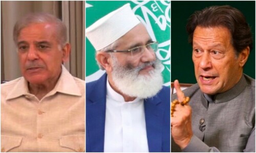 JI chief meets Imran, Shehbaz to end impasse