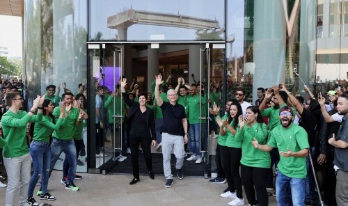 Apple opens first India store as fans show off vintage devices, take selfies