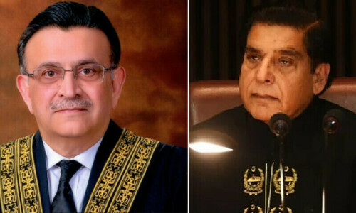 Poll funds: In letter to CJP, NA speaker urges higher judiciary to respect parliament’s legislative domain Poll funds: In letter to CJP, NA speaker urges higher judiciary to respect parliament’s legislative domain