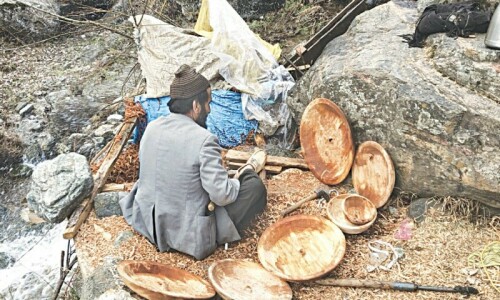 لکڑی سے برتن بنانے کا فن حکومتی توجہ کا منتظر
