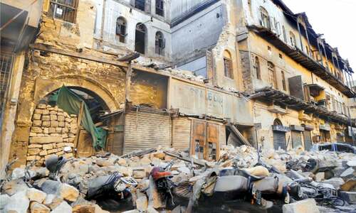 Abandoned colonial-era building collapses near New Chali