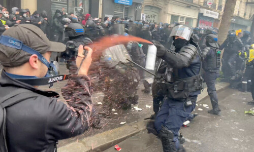 Clashes erupt at French May Day protests against President Macron