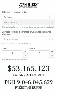 Internet shutdown has cost Pakistan over $53 million in one day Internet shutdown has cost Pakistan over $53 million in one day