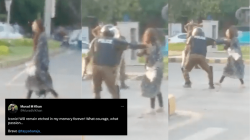 Twitter hails courage of woman who stood toe to toe with police in Lahore Cantt