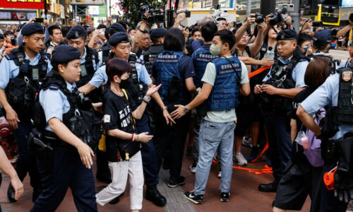 Scores detained in Hong Kong on Tiananmen crackdown anniversary