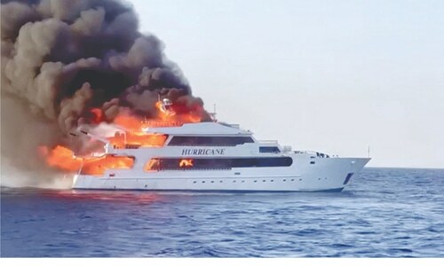 Three Britons missing after boat fire in Egypt&rsquo;s Red Sea