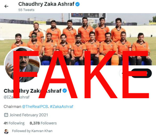 Fact check: Zaka Ashraf’s verified Twitter handle is an imposter account Fact check: Zaka Ashraf’s verified Twitter handle is an imposter account