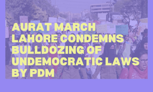 Aurat March Lahore representatives alarmed at new ‘draconian laws’ Aurat March Lahore representatives alarmed at new ‘draconian laws’