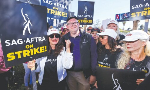 Striking Hollywood actors join writers on picket lines