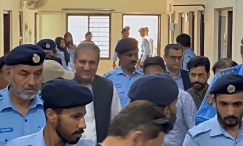 Special court sends Qureshi to Adiala Jail on 14-day judicial remand in cipher case Special court sends Qureshi to Adiala Jail on 14-day judicial remand in cipher case