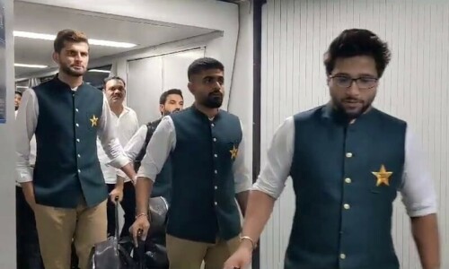 Touchdown Hyderabad: Pakistan squad lands in India for World Cup Touchdown Hyderabad: Pakistan squad lands in India for World Cup