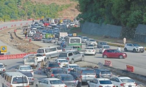 Protection wall near Soan bridge crumbles after rain
