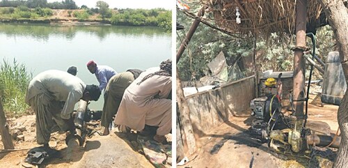 Illegal hydrants on K.B. feeder siphoning water destined for Keenjhar, Karachi